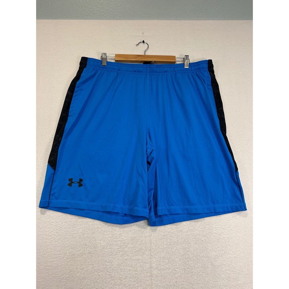 Under Armour HeatGear Mens 2XL Blue Athletic Gym Training Shorts Loose Fit